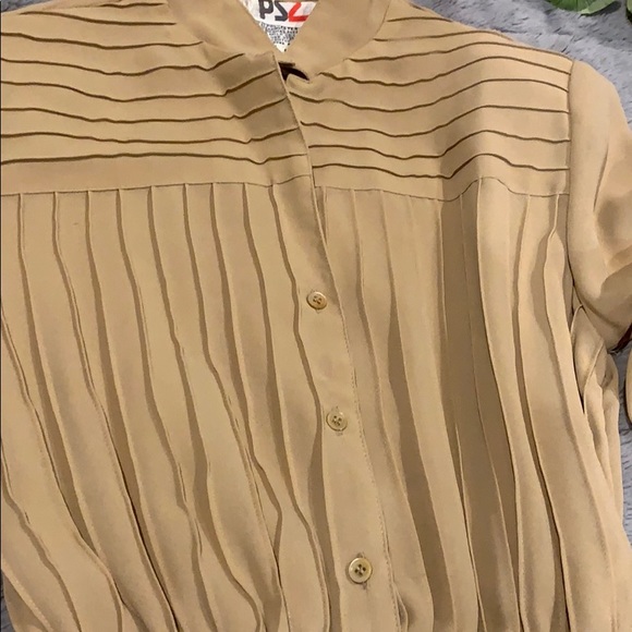 Vintage 1970’s PSZ Pleated Belted Dress - Picture 5 of 12